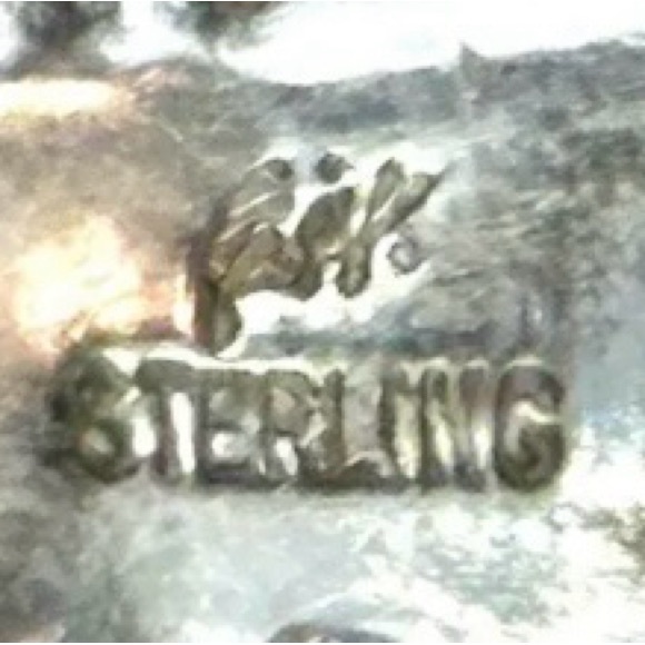 SALE Signed- Ervin Hoskie Navajo Vintage Watch Tips Sterling Silver Toggle Chain - Picture 7 of 9